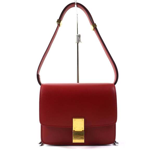CELINE Handbags - CELINE CLASSIC BOX Small (189183DLS) Classic Box Leather Shoulder Bag in Red ...